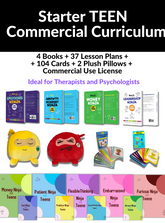 Starter TEEN Commercial Curriculum: 4 Books + 37 Lesson Plans  + 104 Cards + 2 Plush Pillows + Commercial Use License